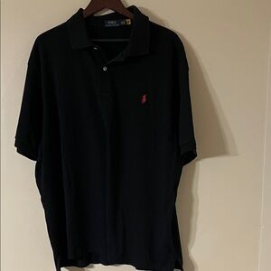 Polo Ralph Lauren Men’s Big & Tall Black Polo Shirt – Red Pony – XXL